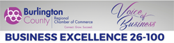 Burlington County Regional Chamber of Commerce, Business Excellence 26-100 banner