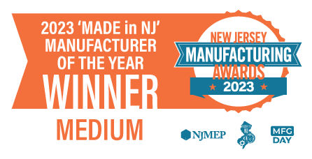 2023 'Made in NJ' Manufacturer of the Year Winner, New Jersey Manufacturing Awards, Medium category logo