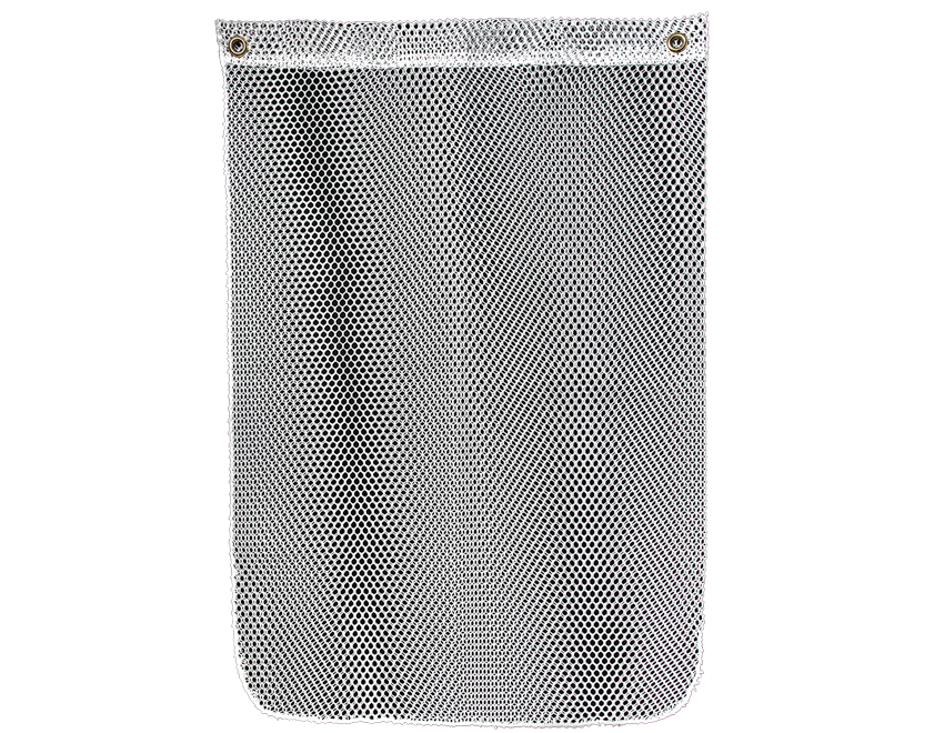 Mesh laundry bag with grommets for hanging